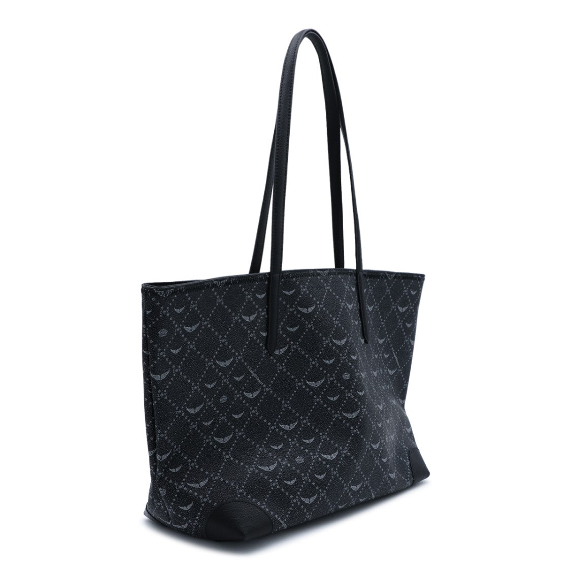 Zadig & Voltaire Black Z Monogram Print Double Handles Tote Bag