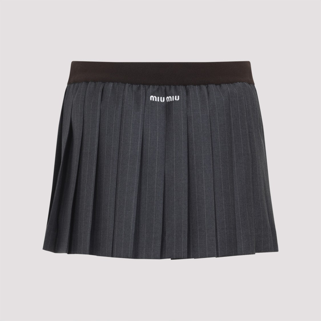 Miu Miu Pleated Mini Skirt In Soft Virgin Wool
