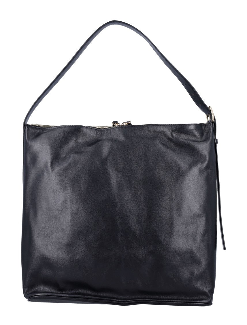 A.P.C. Spacious Black Leather Vera Maxi Bag
