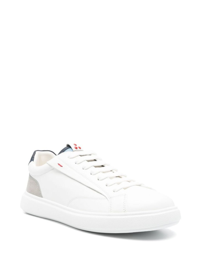 Peuterey White Sneakers With Contrasting Branded Heel Counter