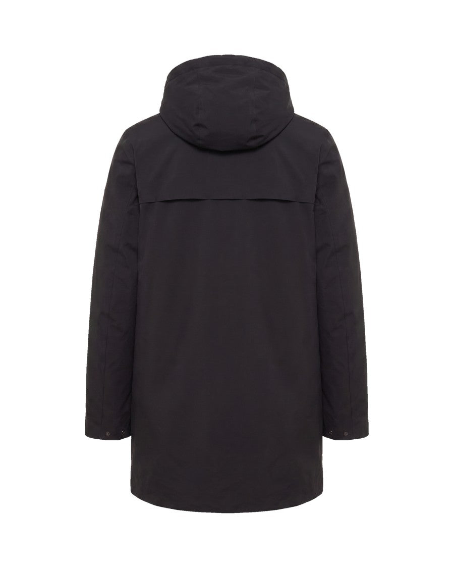 K-Way Three-Quarter Length Padded Jacket With Adjustable Hood And Structured Silhouette