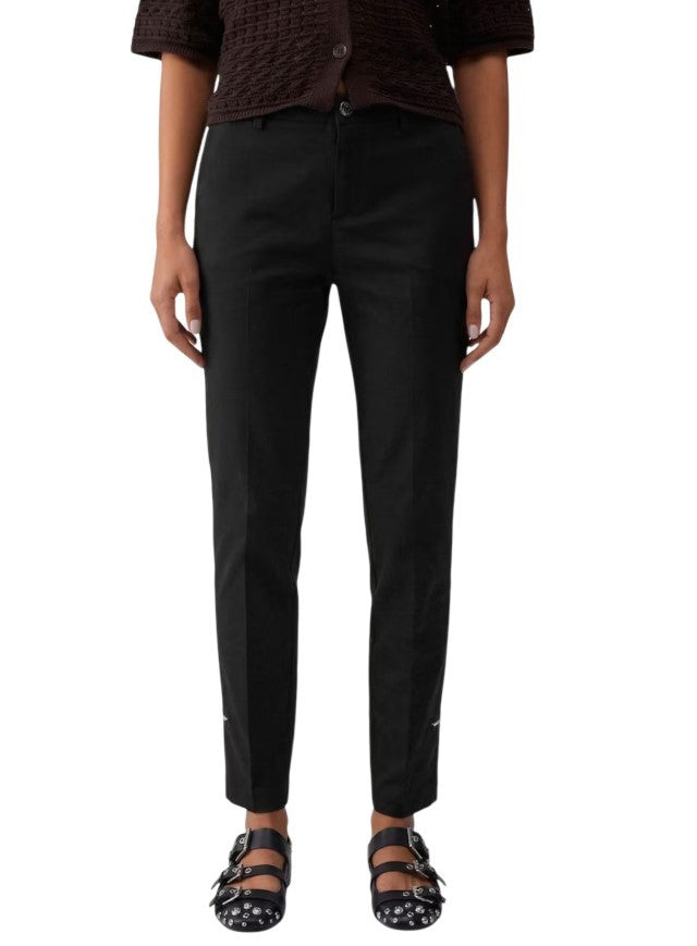 Liu Jo Chino Trousers With Jewel Details And Stretch Satin Finish