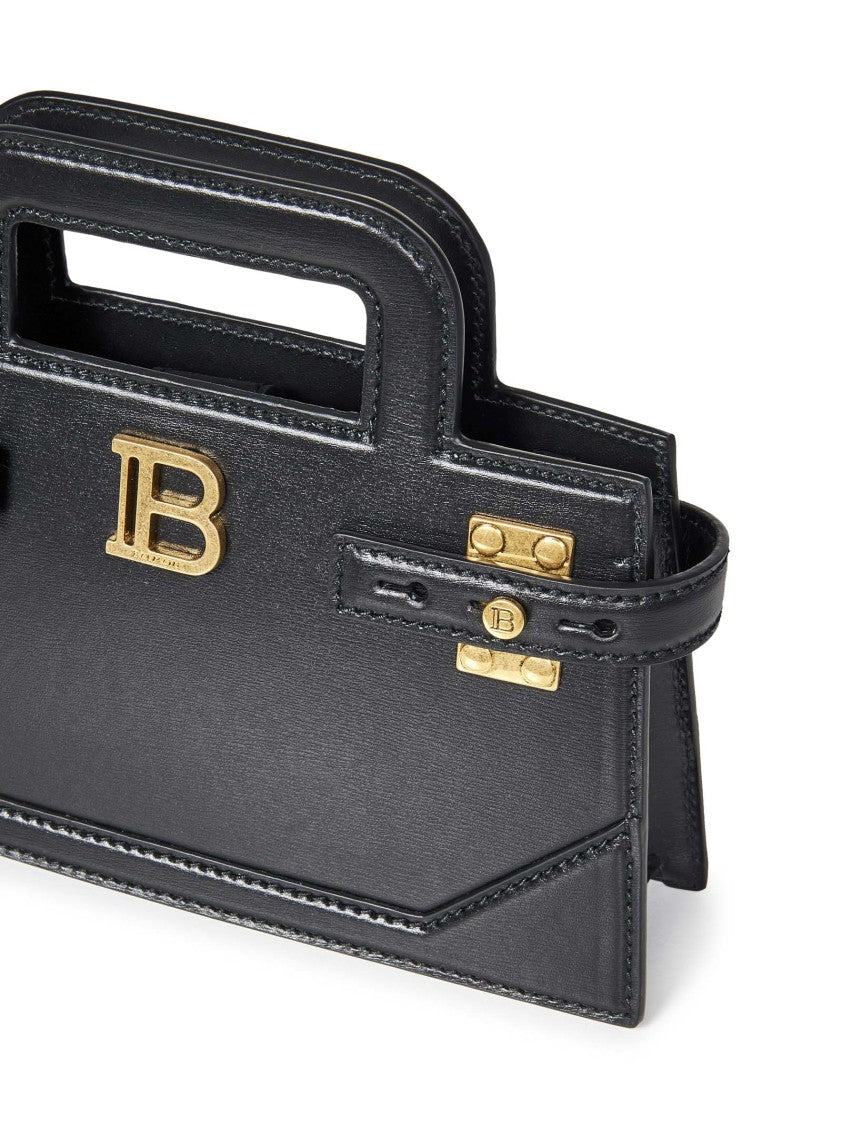 Balmain Structured Small B-Buzz Handbag In Calf Leather