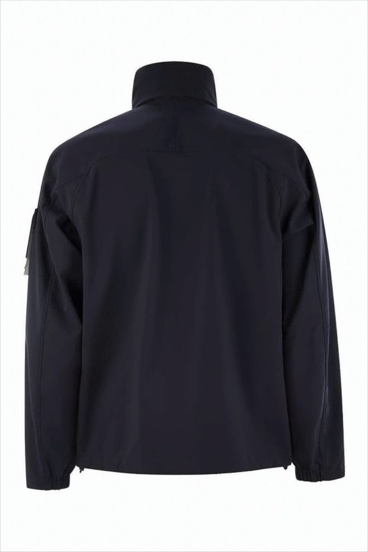 Stone Island Minimalist Navy Casual Jacket With High Collar
