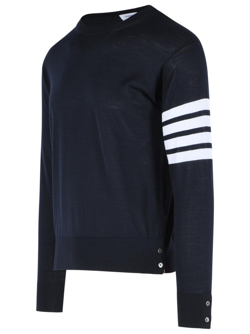Thom Browne 'Classic 4 Bar' Sweater In Navy Merino Wool