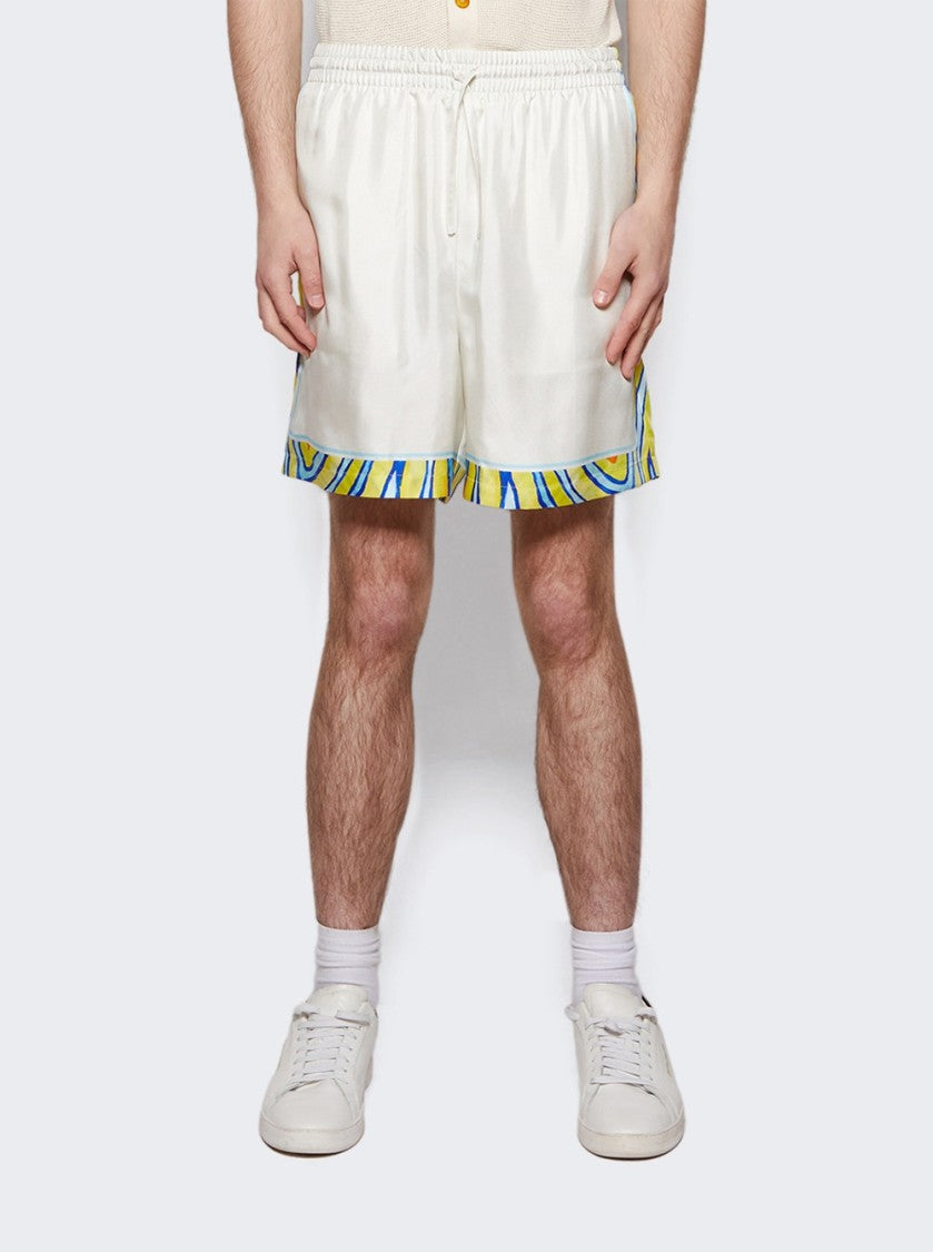 Casablanca Aquatique Silk Drawstring Shorts