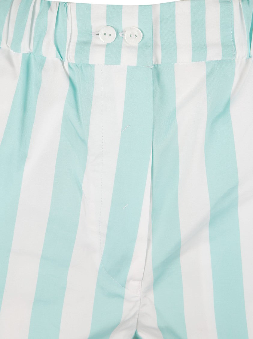 Patou Relaxed Fit Striped Shorts With Elastic Waistband