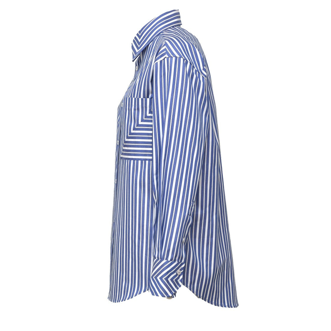 Victoria Beckham Pocket Detail Diagonal Stripe Oversized Casual Shirt