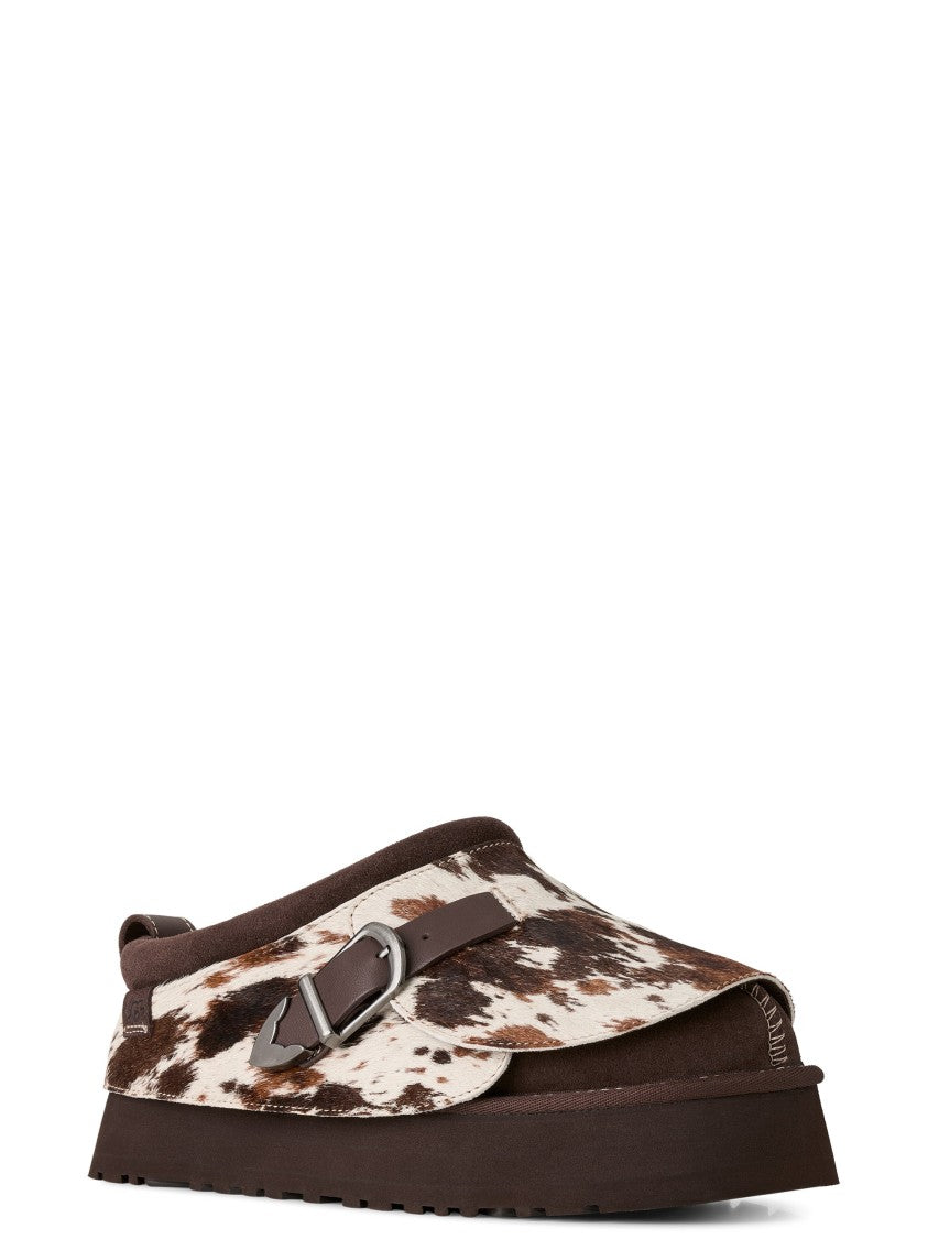 Ugg Tazz Western Cowhide Pattern Leather Slip-On Shoes