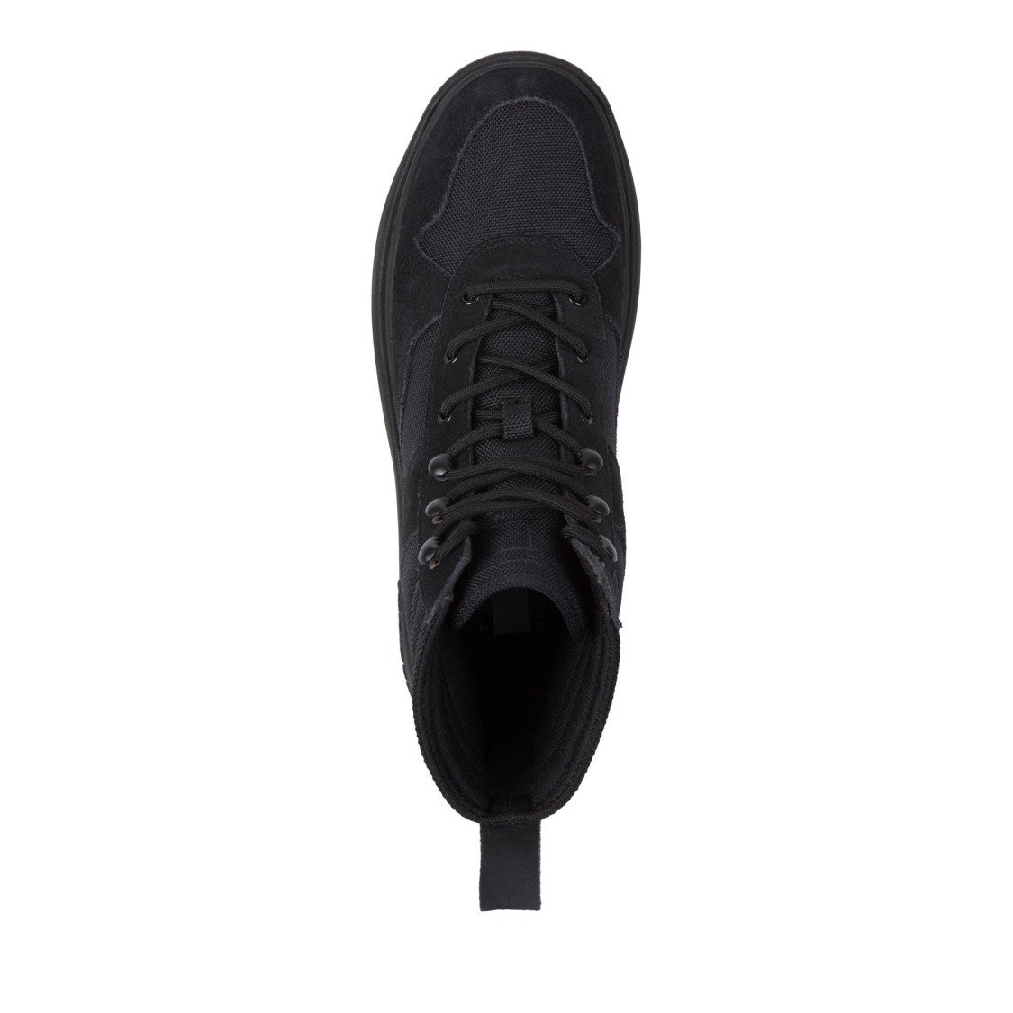 Tommy Jeans Black Suede Lace-Up Padded Collar Boots