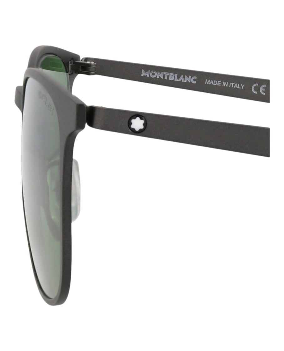 Montblanc Square Metal Sunglasses With Green-Tinted Lenses