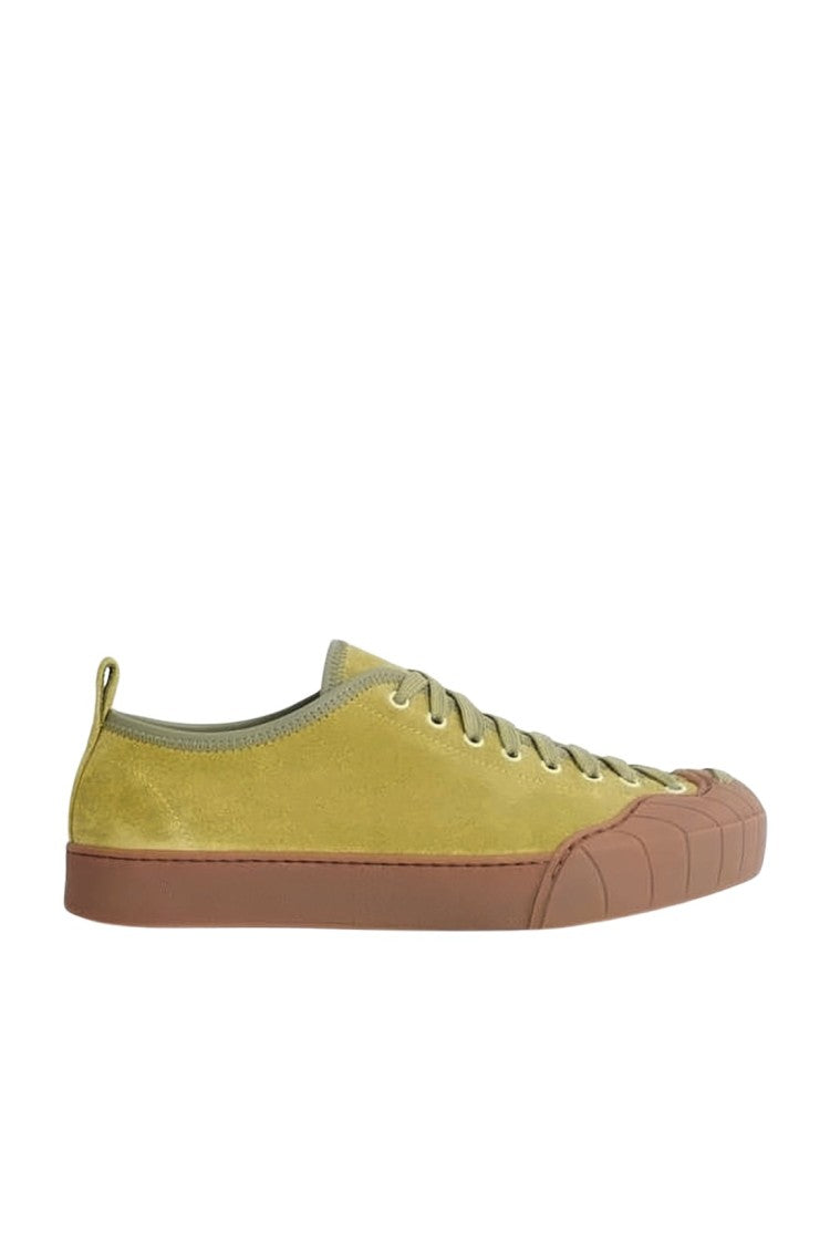 Sunnei Low-Top Suede Sneakers With Textured Rubber Overlay