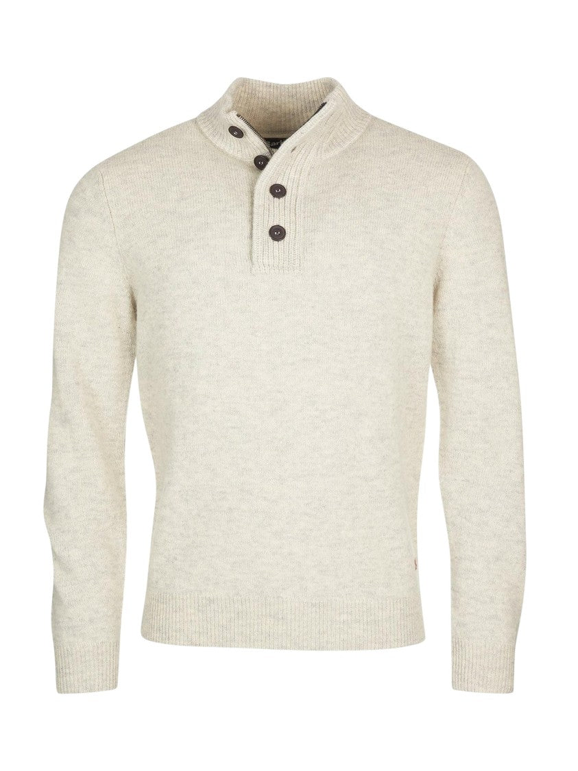 Barbour High-Neck Half Buttoned Knit Jumper