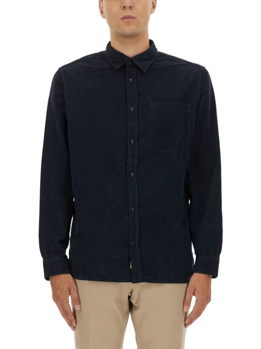 Woolrich Long-Sleeved Cotton Shirt With Classic Collar
