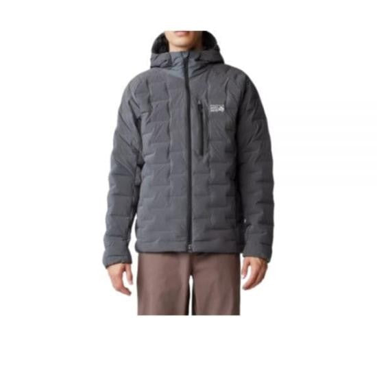 Mountain Hardwear Quilted Grey Down Padded Jacket With Hood And Logo