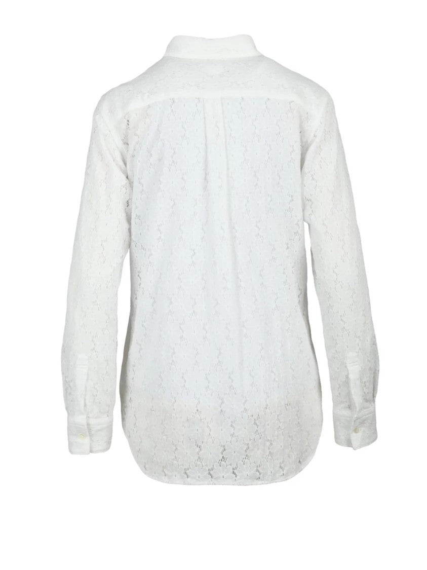 Comme Des Garçons White Lace Shirt Nylon