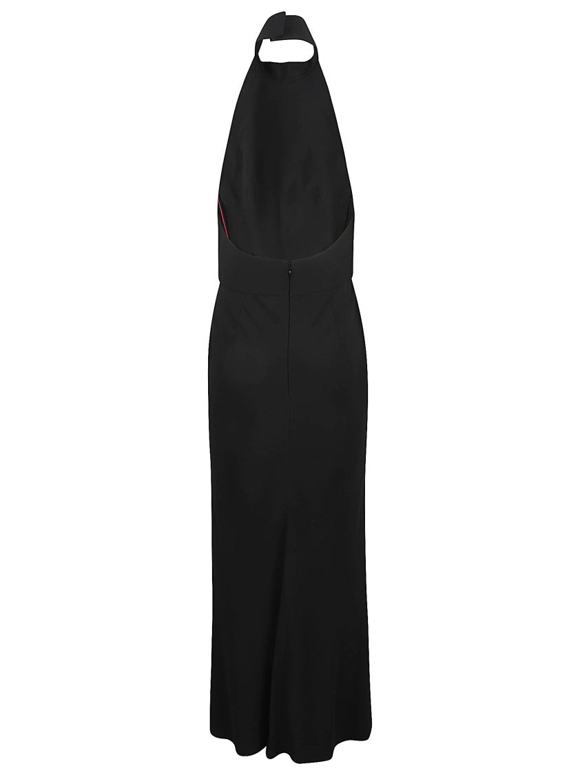 Alexander Mcqueen Halter Neck Black Evening Dress