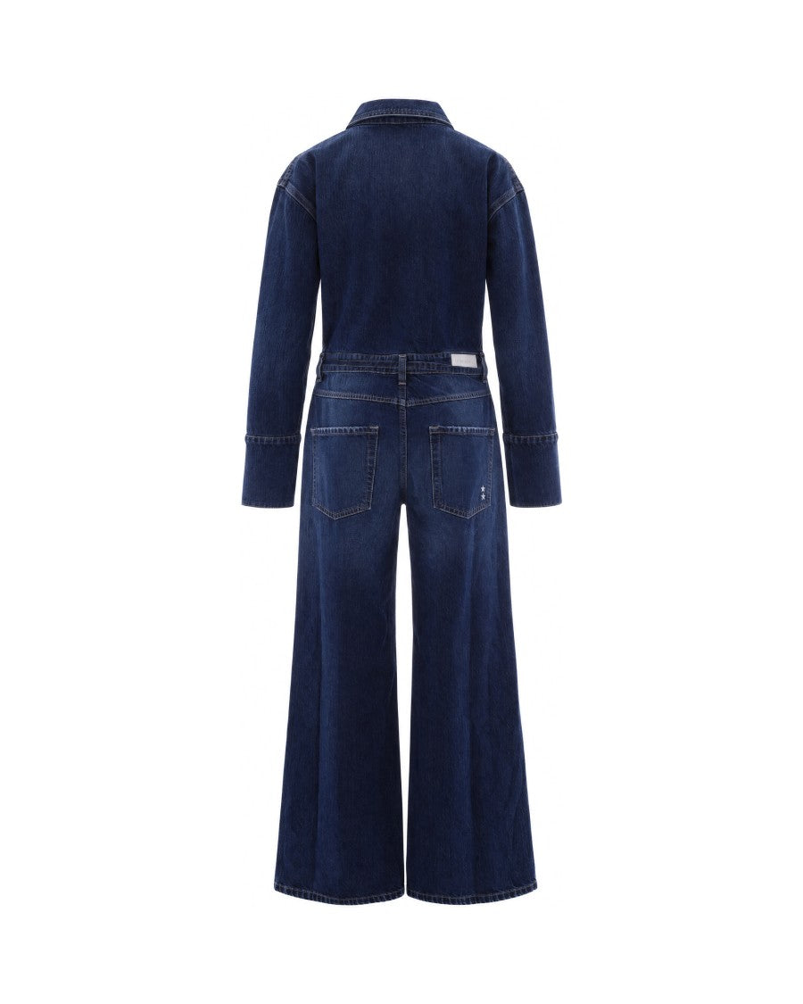 Icon Denim Deep Blue Anya Stone-Washed Denim Jumpsuit