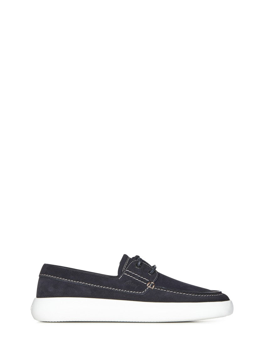 Brioni Navy Blue Suede Loafers