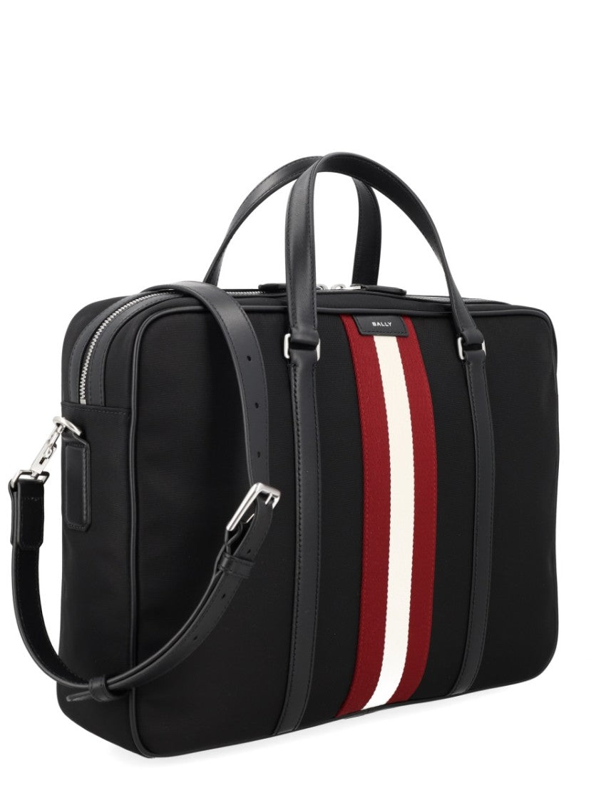 Bally Code Polyamide Vertical Stripe Briefcase