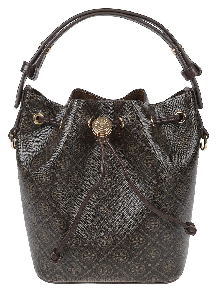 Tory Burch Bucket-Style Bag With Textured Surface And Monogram Detail