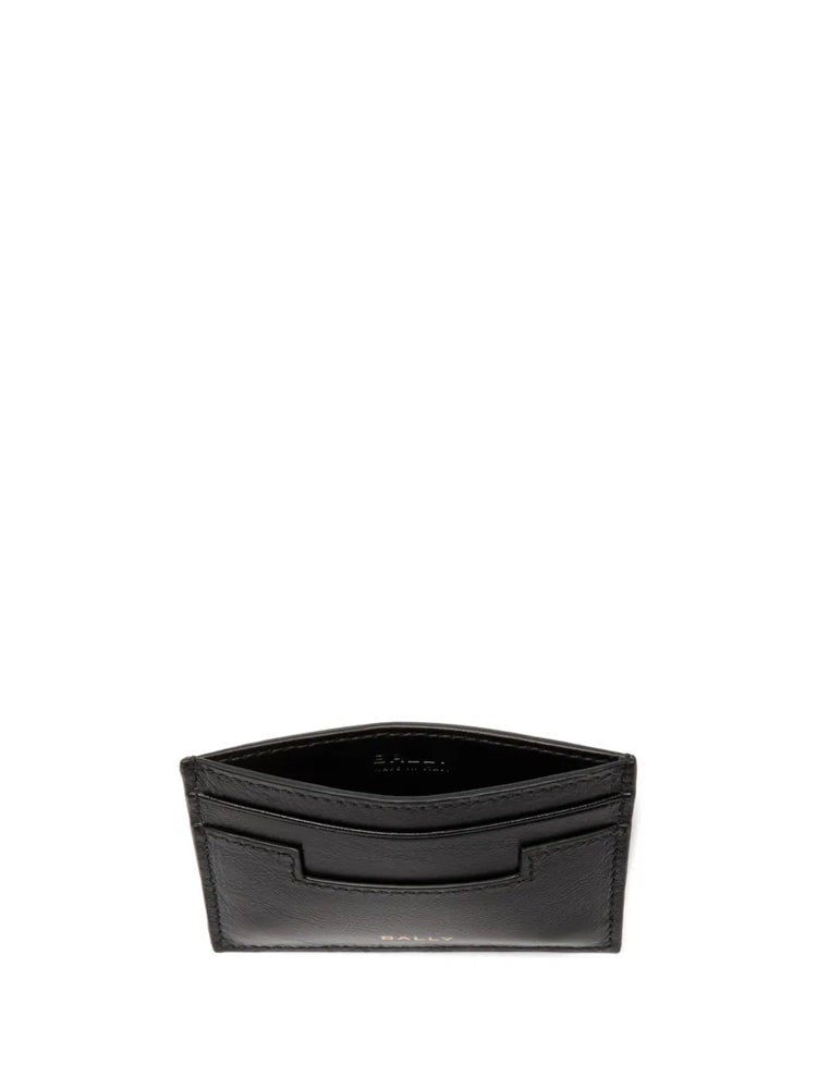 Bally Black Metallic Logo Leather Wallet