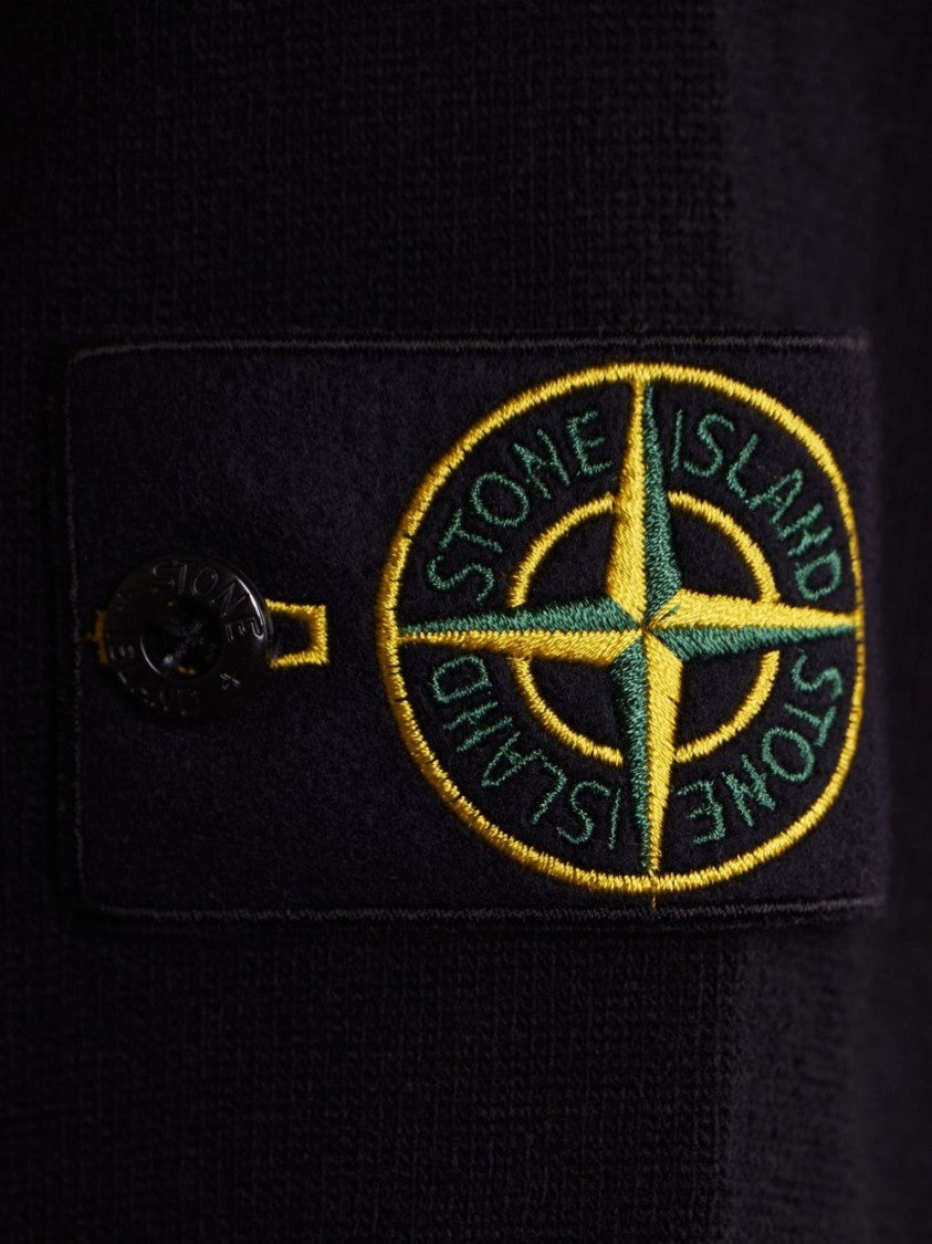 Stone Island Geelong Wool Crewneck Sweater With Logo Badge