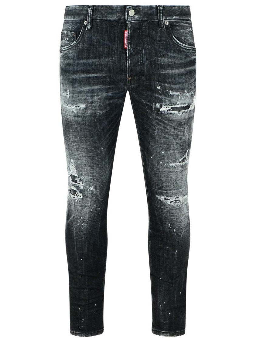 Dsquared2 'Skater Bleached' Black Cotton Jeans
