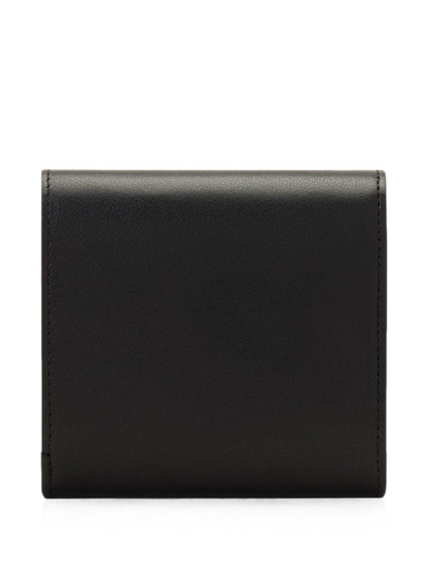 Ami Paris Black Gold-Emblem Silk-Nylon Wallet