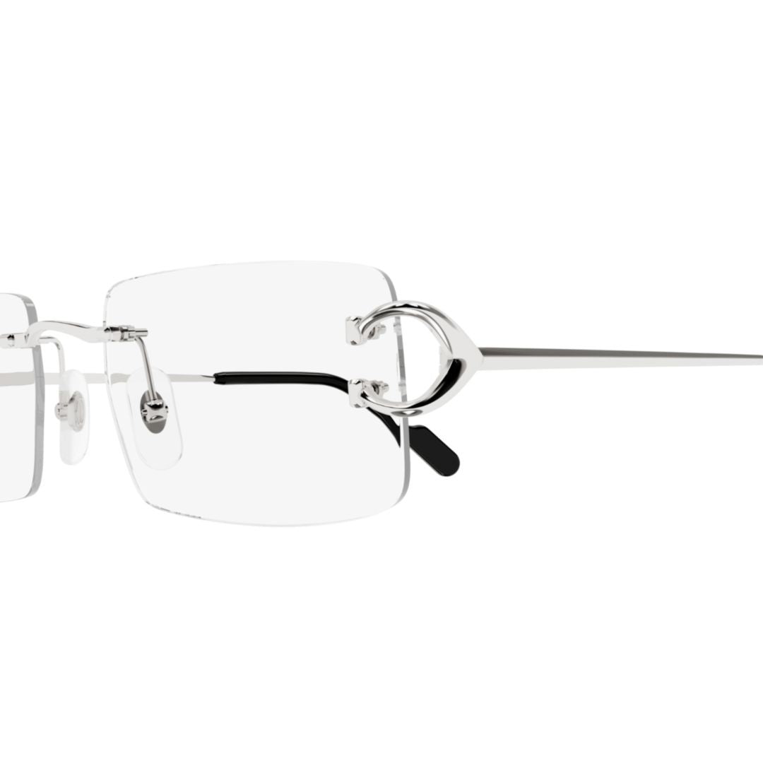 Cartier Rimless Rectangular Eyeglasses With Distinctive Metal Detail