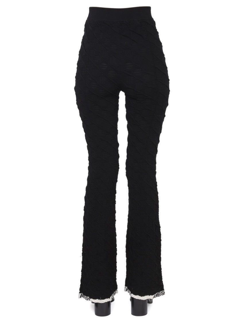 Ambush Fitted Black Pants With Textured Finish