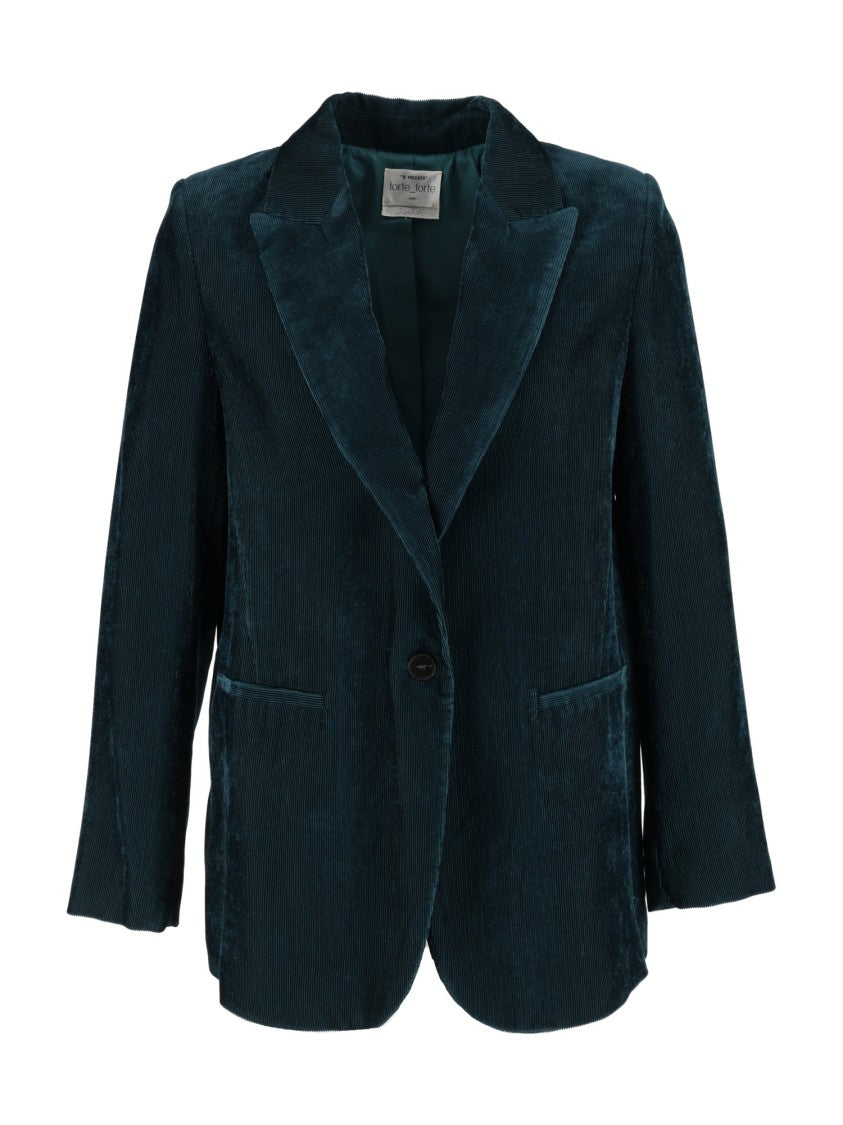 Forte Forte Brown Velvet Striped Blazer