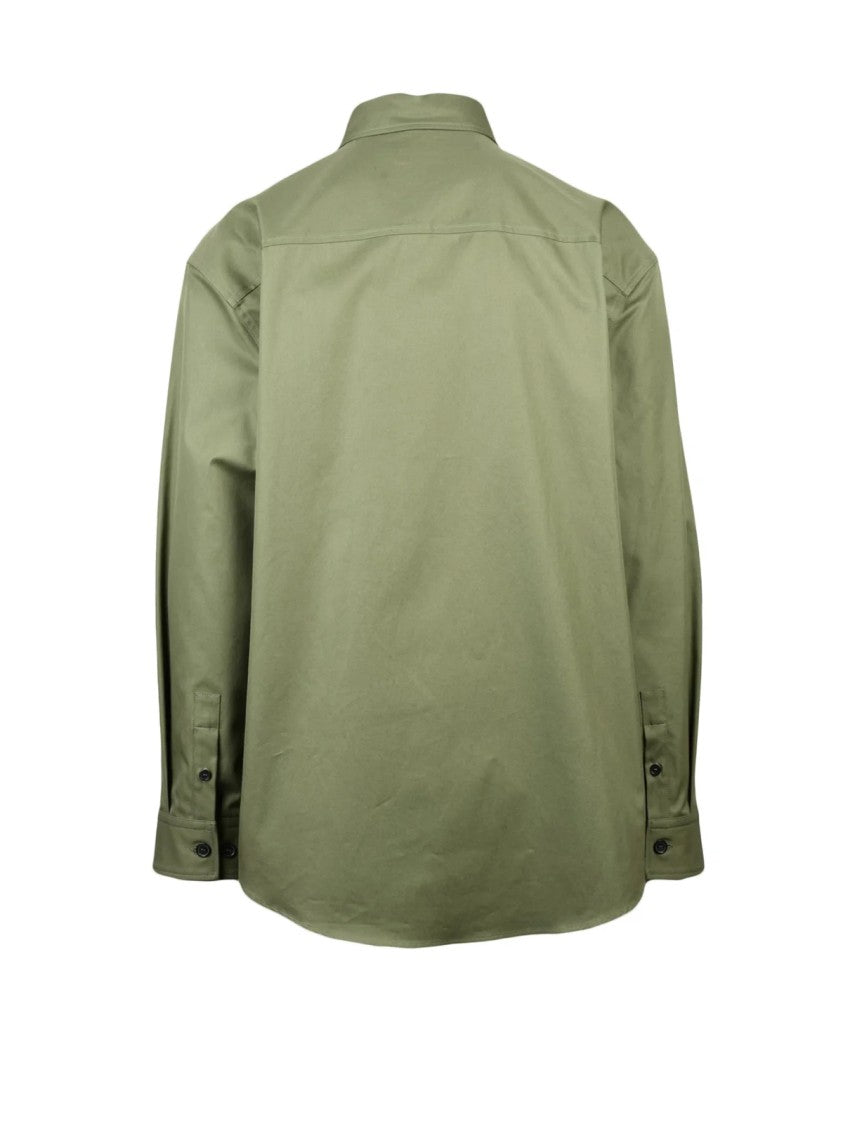 Off-White Military Green Cotton Oversized Shirt