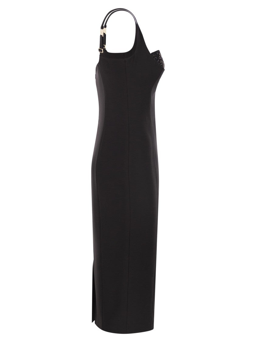 Elisabetta Franchi Lightweight Crêpe Dress With Crystals