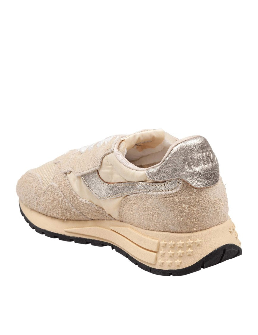 Autry Reelwind Low Suede And Nylon Sneakers, Ecrù