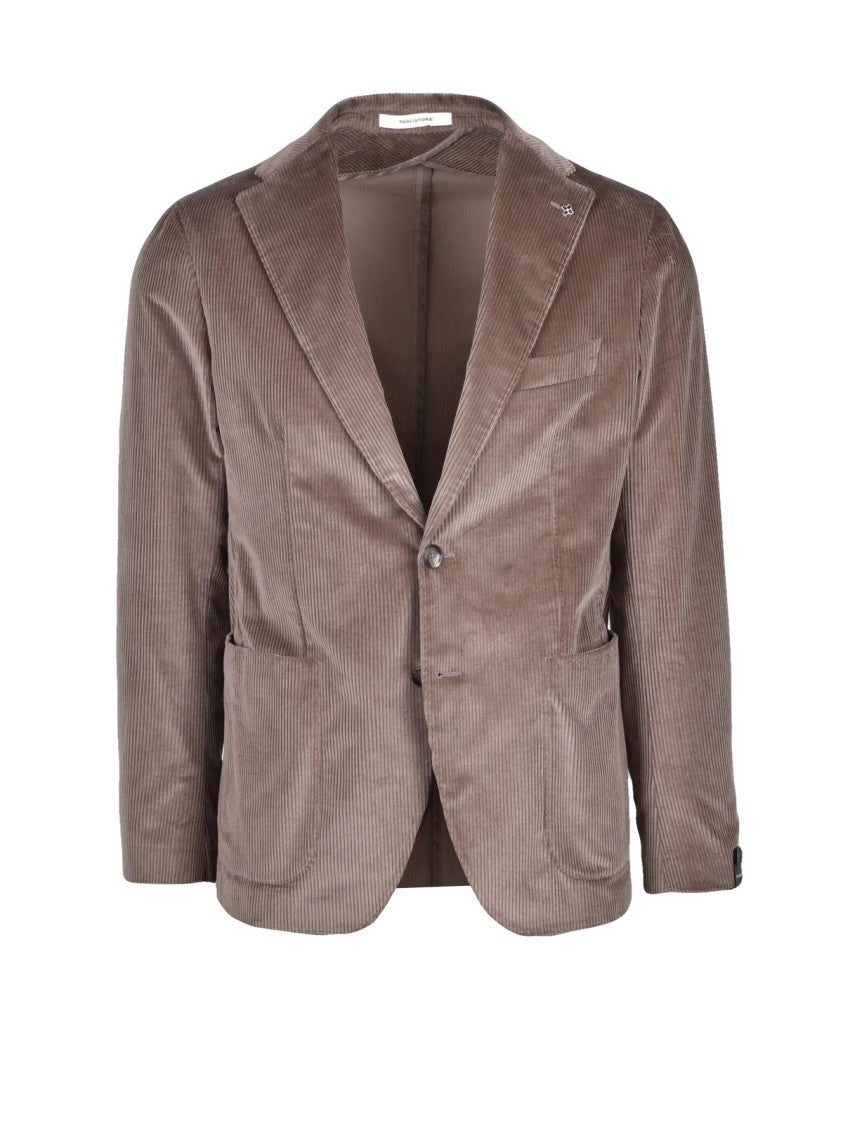 Tagliatore Grey Corduroy Stretch Cotton Jacket