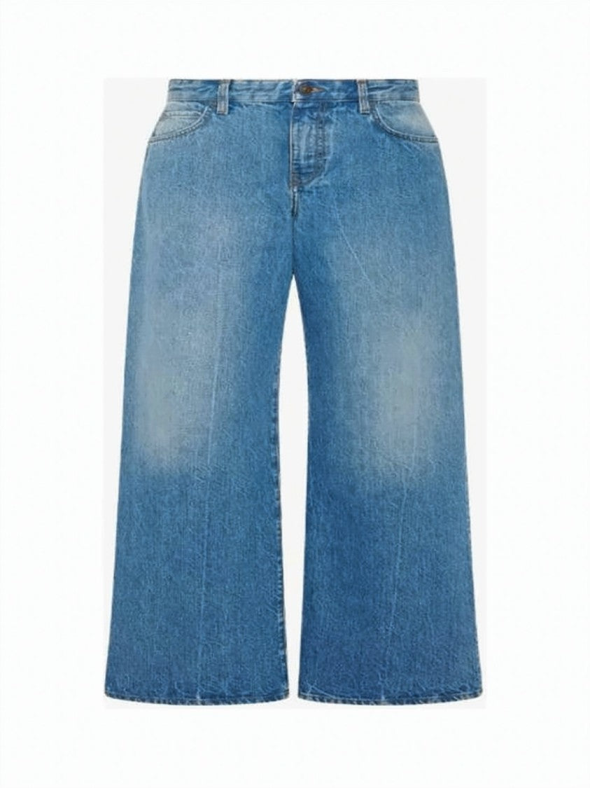 The Row Cropped Wide-Leg Denim Trousers