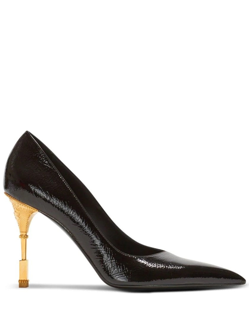 Balmain High-Heeled Moneta Patent Leather Pumps