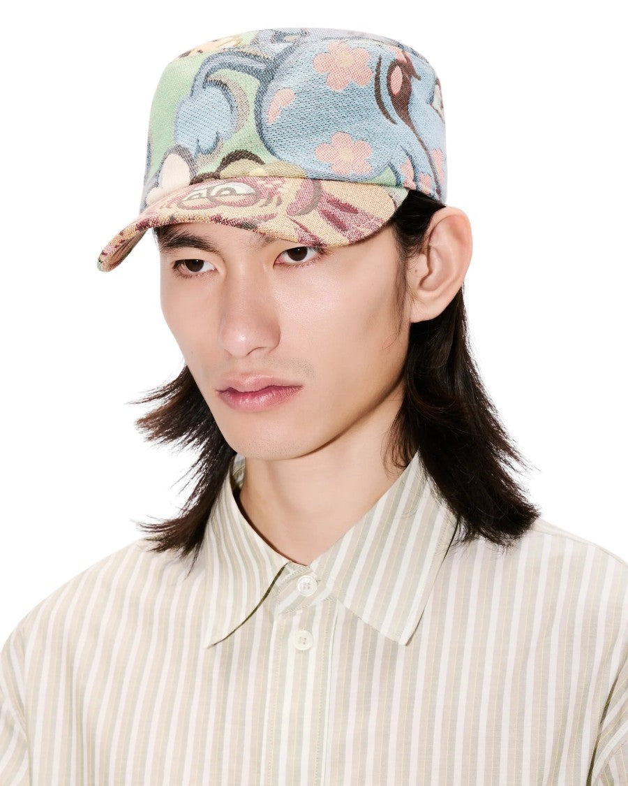 Kenzo Floral Patterned Cotton Cap With Structured Design