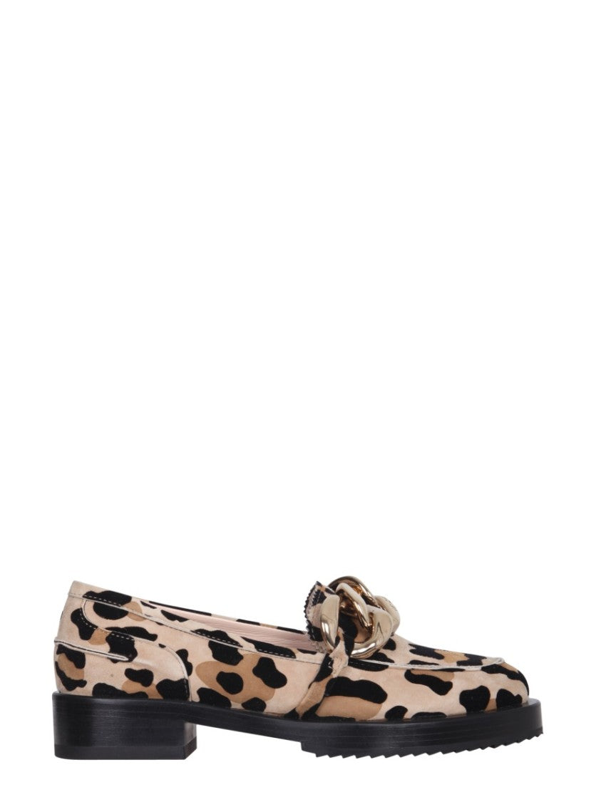 N°21 Leopard Print Moccasins With Statement Chain