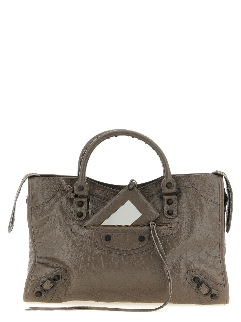 Balenciaga 'Le City M' Studded Lambskin Handbag