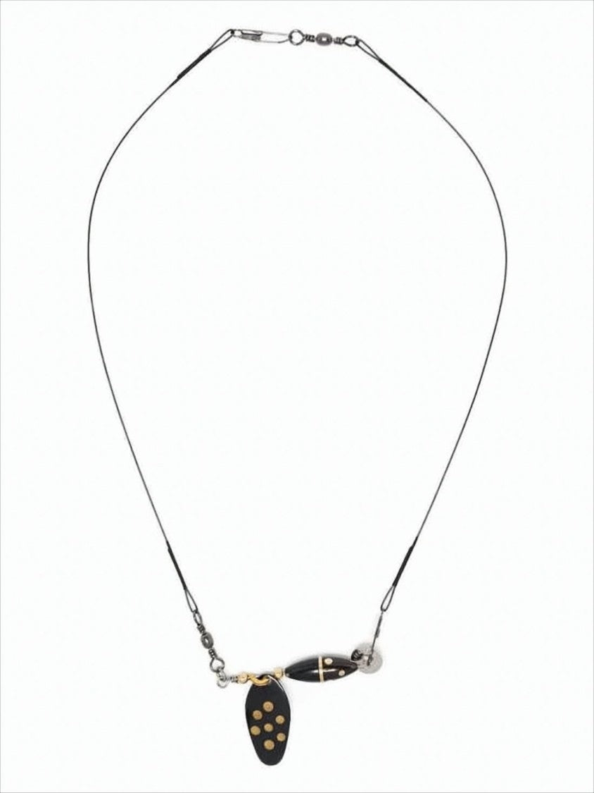 Our Legacy Black Cord Necklace With Distinctive Pendants