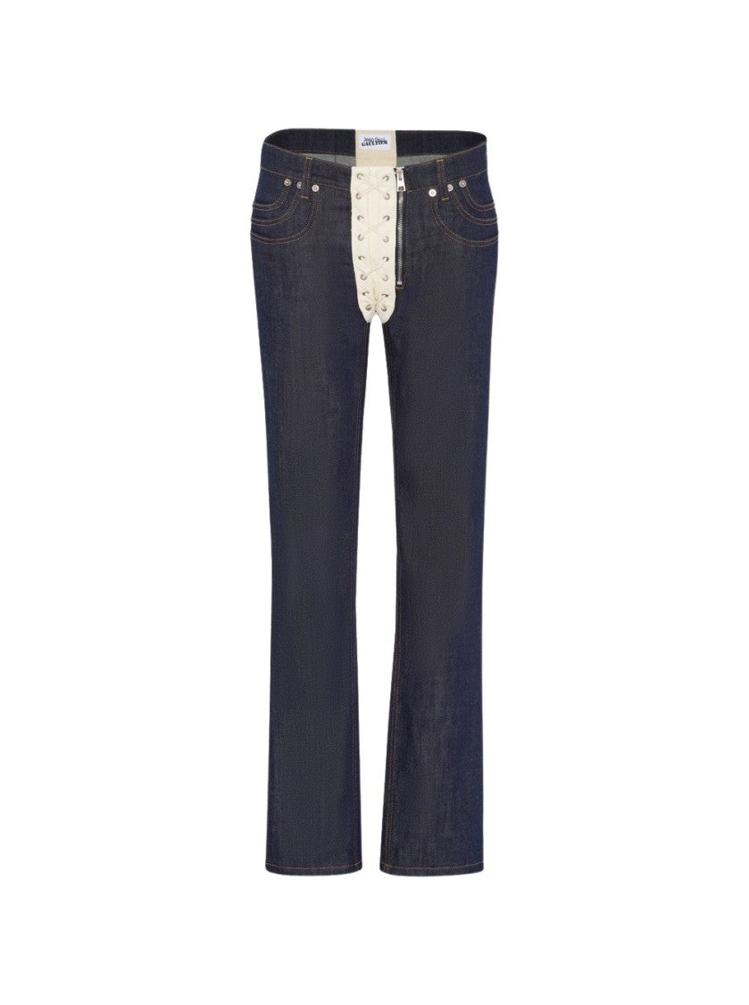 Jean Paul Gaultier Jean With Lacing Detail Indigo