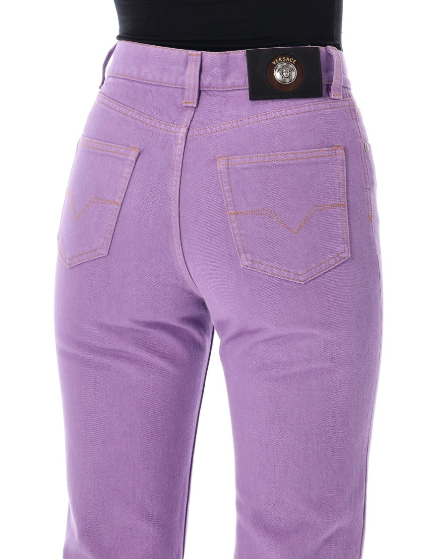 Versace Medusa Cropped Denim Capri Jeans