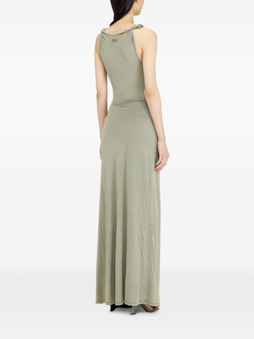 Diesel Green Knot Detail Sleeveless Round Dress