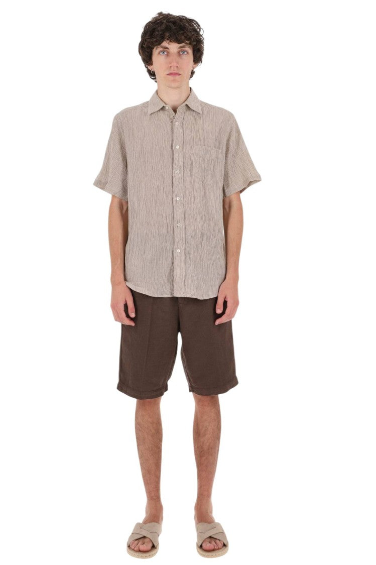 Portuguese Flannel Half-Sleeve Cotton-Linen Shirt