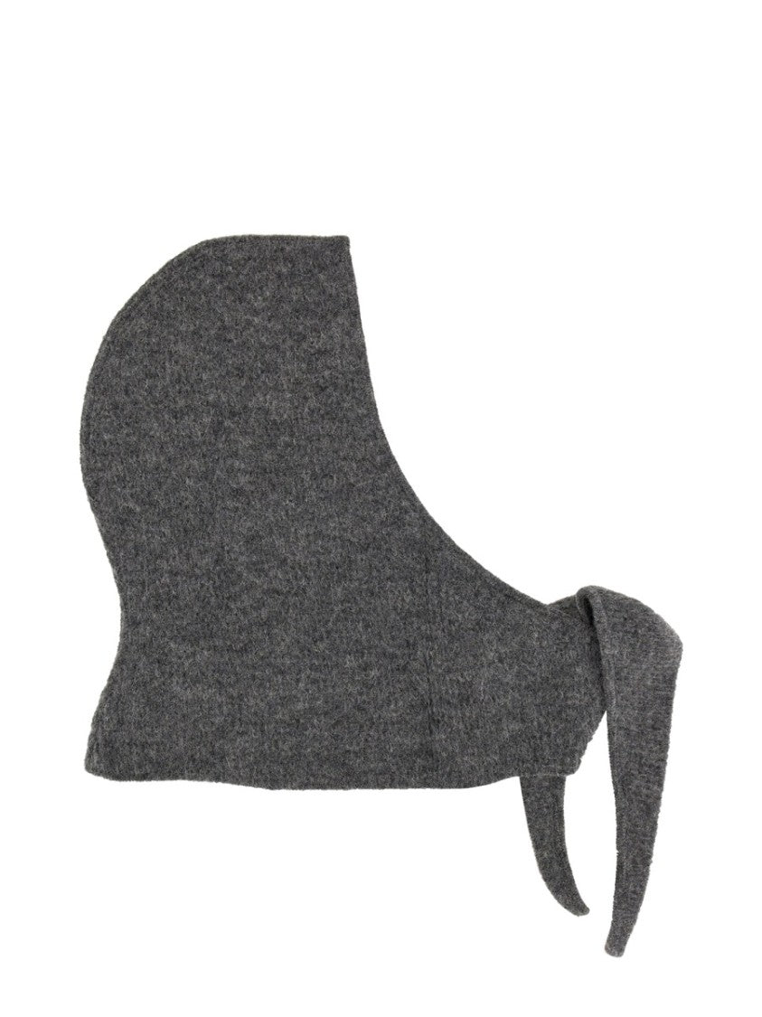 Ganni Textured Grey Alpaca Balaclava
