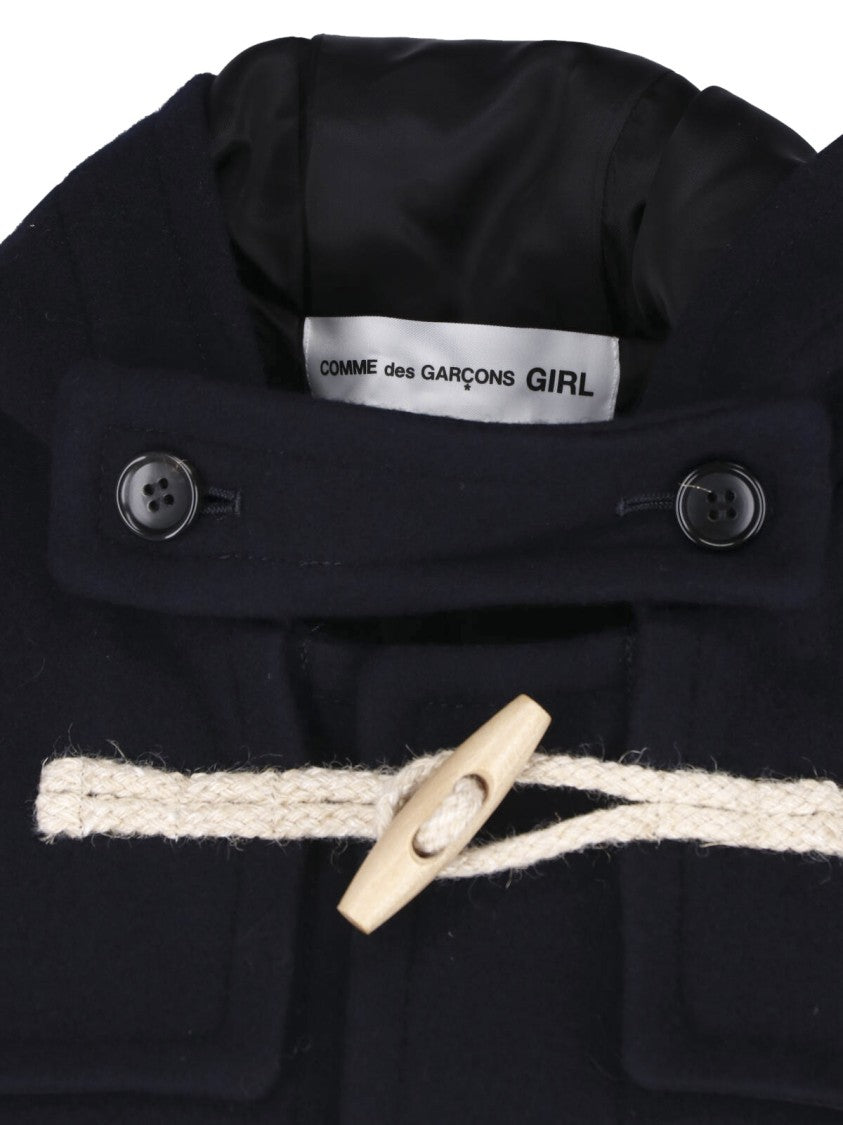 Comme Des Garçons Black Toggle Hooded Duffle Jacket