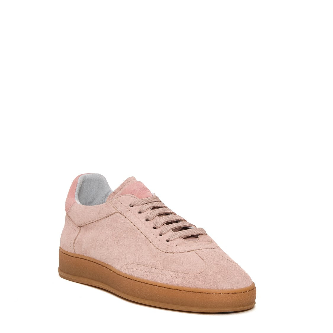 Soldini Pink Suede Sneakers With Honey Rubber Sole