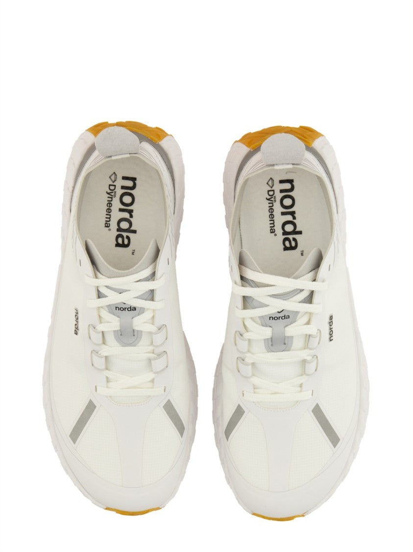 Norda Low-Profile White Sneakers With Mustard Yellow Sole
